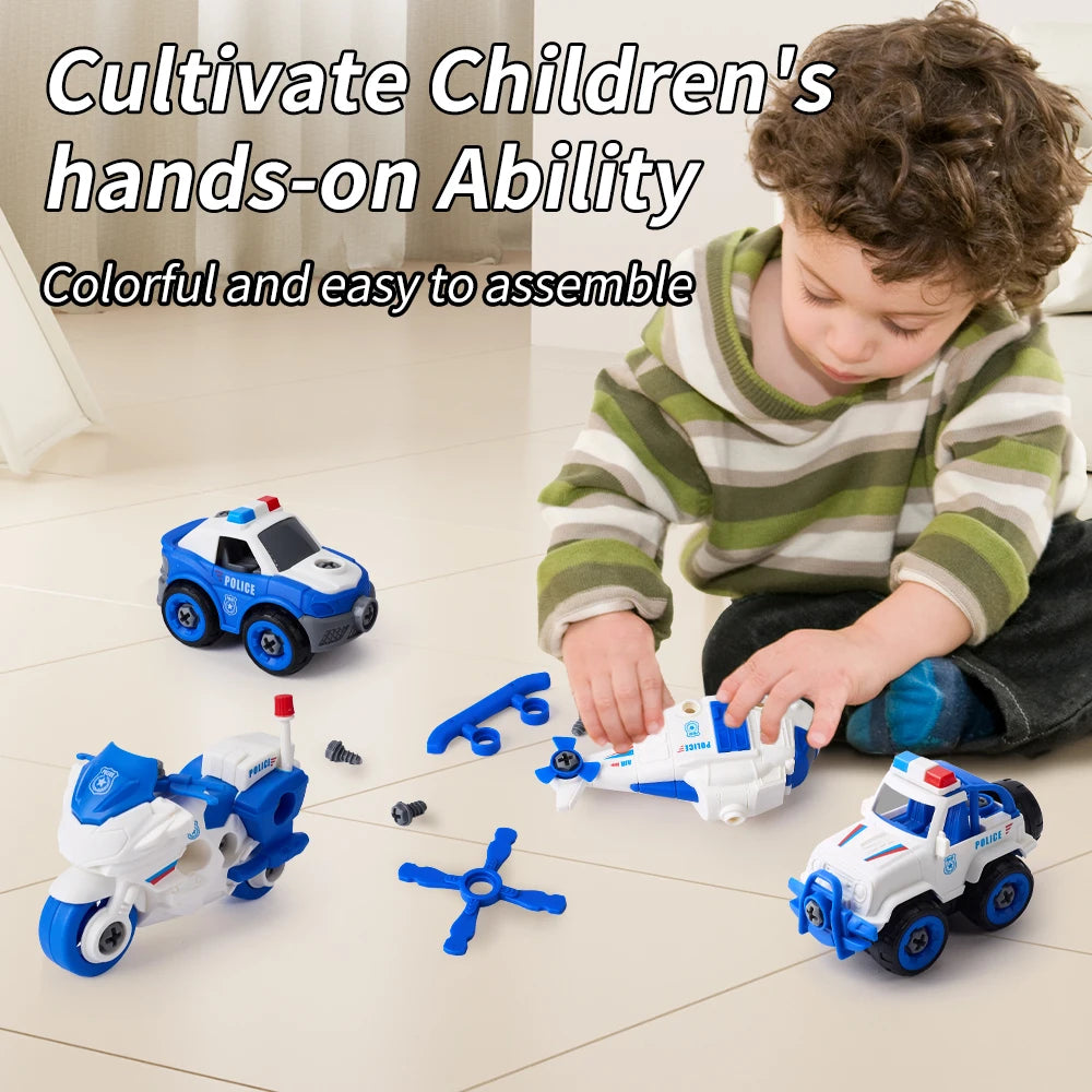 Kids Toys Car Motorcycles Vehicles Toy DIY Assembly Toy With Screwdriver Tool Set Children Toy Christmas Gift Birthday Present